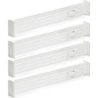 APEX Adjustable Drawer Divider (Set of 4) – Cutlery Organizer for Kitchen Drawer – for Bedroom Drawer – White