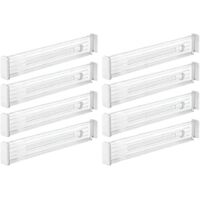 APEX Adjustable Plastic Drawer Dividers (Set of 8) – Practical Drawer Organizer for Wardrobe or Dresser – Transparent