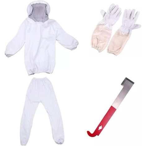 Combinaison de Protection d'apiculteur, Blouse d'apiculture Confortable et Respirante avec Outil de Ruche, Tenue d'apiculteur Professionnel avec Une Paire de Gants, pour Femme/Homme (1/5)