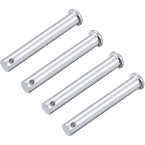 Trou Unique Chape Broches 10mm x 70mm Tête Plate Tête Zingage Solide Acier Axe Charnière 4Pcs (1/3)