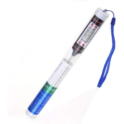 Thermomètre de Cuisson Numérique, Thermomètre à Viande,Thermomètre Cuisine Digital avec Sonde Acier Inoxydable, avec Bouton ° C / ° F, Grill, Barbecue, BBQ, Steak, Bonbons, Lait, Eau Bain (1/5)