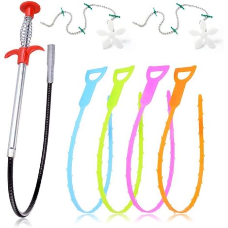 Lot de 7 outils de nettoyage pour évier de cuisine, salle de bain, baignoire,Déboucheur de canalisation (1/5)