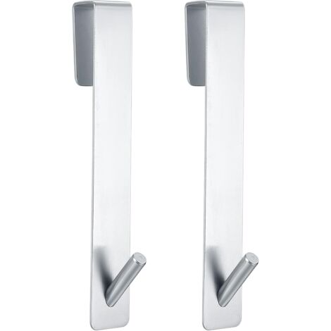 2 Pièces Crochets de Porte de Douche, Crochets de Suspension Acier Inoxydable pour Serviettes Sans Perçage, Accroche sur Porte de Douche pour Porte de Salle de Bain en Verre Sans Cadre (1/5)