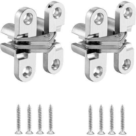 Lot De 2 Charniere Invisible, Croix Charnières Pour Porte Pliante, Y Compris Les Vis, 43.7 mm (1/5)