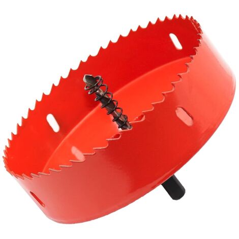 Cloche Bi-Métal 135mm Scie Cloche Bimétallique Scie Trèpan HSS Scie Cloche en Acier Rapide pour Bois Tendre Tôle Panneau de PVC et Perçage de Plaque en Plastique V8B01 (135mm) (1/5)