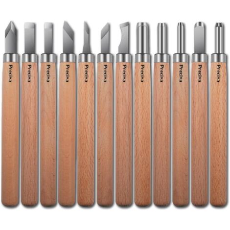Outil de Gravure en Bois Kit, 12 Pièces Décapage Couteau Sculpture sur Bois, Ciseaux à Bois, DIY Outil de Sculpture pour Sculpteur, Charpentier, Amateur (1/5)
