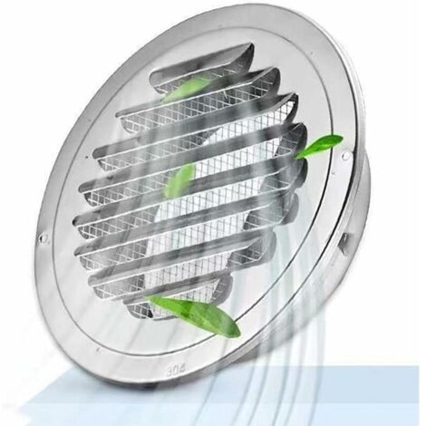 Grille de Ventilation Ronde en Acier Inoxydable, Grille d'Aération Murale avec Maille de Protection, Sortie d’Air pour Hotte Aspirante et Tuyau d'Evacuation - 180mm (1/5)