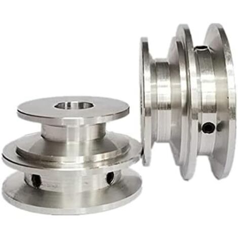 Poulie à double rainure en alliage d'aluminium 40/50 mm 8–20 mm alésage fixe en forme de V (trou de 12 mm de diamètre) (1/4)