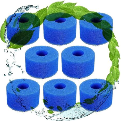 Lot de 8 éponges filtrantes pour filtre type S1 - Réutilisables et lavables - En mousse - Pour filtre à spa Lazy Spa (1/5)