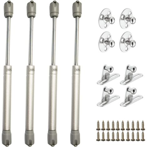 Vérins à Gaz Hydrauliques pour Levage de Porte Armoire Meuble Cuisine Amortisseur Charniè, 40N / 4kg 270 mm, Lot de 4 (1/5)