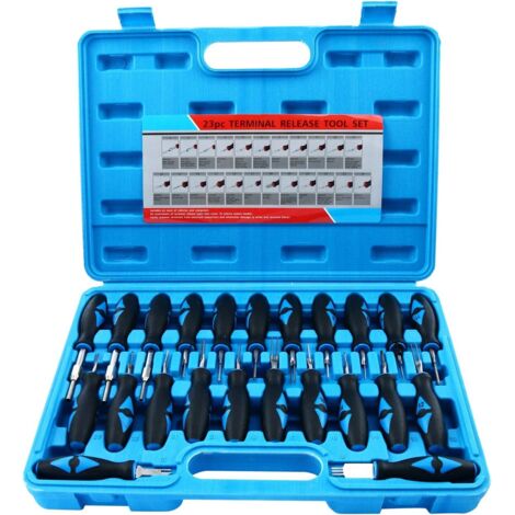 23pcs Terminal Outil de Voiture borne électrique, Câblage sertissage Connecteur Broche Outil de Retrait, Outils de réparation pour Terminal électrique de Voiture (1/5)