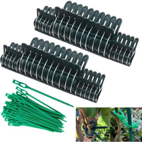 Clips Plante Grimpantes, Pince Attache Plante, Attache Plante Verte, Attache Tomate Plastique, Pinces à Plantes Jardin Clips, Attache Tomates Reutilisable, Clips Jardin Vigne Support (90 Pcs) (1/5)