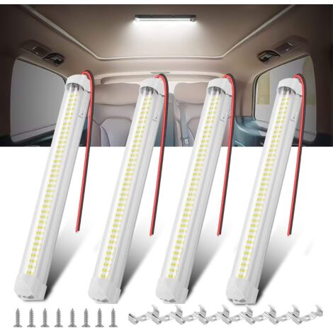 Barre d'éclairage à LED intérieure 12V, 108 LEDS 5W bande lumineuse à LED universelle avec des lumières de remorque de commutateur ON / OFF pour Van RV Car Turck Boat Cabinet Camper Closed Cargo Remor (1/5)