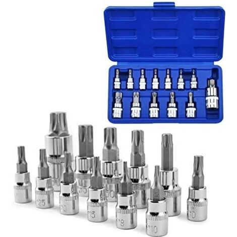 13pcs Torx Socket Kit Douille Etoile Hex Bit Tournevis Torx T8 T10 T15 T20 T25 T27 T30 T40 T45 T50 T55 T60 T70 (1/5)