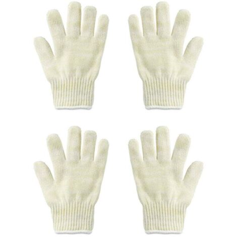 Gant anti-chaleur, résistants à la chaleur Mitaines,four, cheminée, résistant à la chaleur jusqu'à 300°C, taille universelle, beige(4 PCS)
