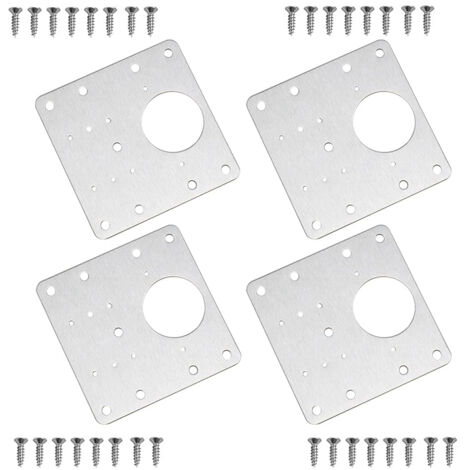 Plaque de réparation de charnière d'armoire en acier inoxydable avec vis (4 pièces) (1/6)