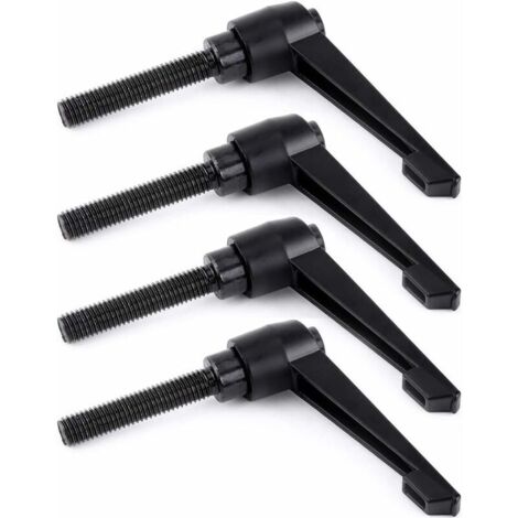 Poignée de Levier de Serrage en Métal, Poignée de Serrage Réglable, Machine de Poignée de Filetage, Réglable Levier Serrage, pour Accessoires Machines, M8, 40MM, Noir, 4 Pièces, (1/5)