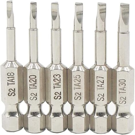 6 pièces 50mm 1/4 tige hexagonale magnétique tête triangulaire jeu d'embouts de tournevis en acier S2 embouts de tournevis Triangle foret (1/5)