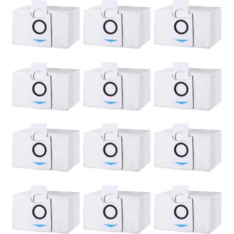Lot de 12 Sacs d'aspirateur Accessoires pour Ecovacs Deebot X1 Omni / X1 e Omni Aspirateur, Sac à Poussière Pièces de Rechange, 3.2L Grande Capacité Sac Aspirateur pour DEEBOT (1/5)