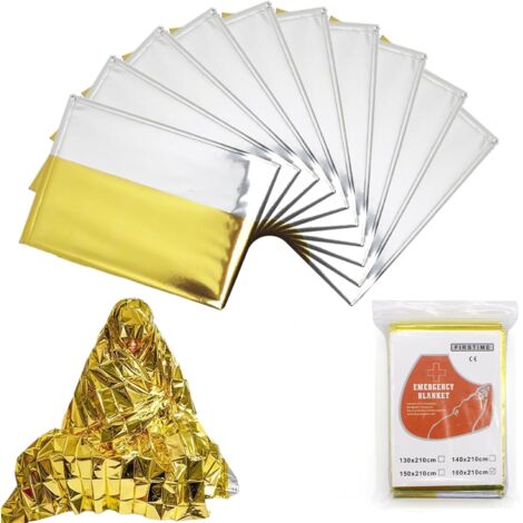 QH-Shop Couverture de Survie d'urgence Multifonction Couverture de Survie Camping Randonnée de Premiers Secours Sac de Sauvetage Argent 160X210 cm QH-Shop Couverture de Survie d'urgence Multifonction Couverture de Survie Camping Randonnée de Premiers Secours Sac de Sauvetage Argent 160X210 cm