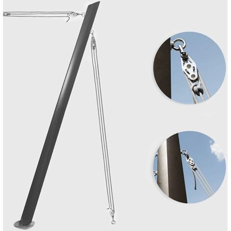 Direct Filet – Kit d'haubanage pour mât de voile d'ombrage – Stabilité accrue pour mâts ronds et elliptiques – 10 m de corde nautique – Installation sécurisée et durable (1/4)