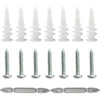 Cheville en Plastique 100 Pièces Cheville mur Creux ChevillePlaco Cheville pour Parpaing Creux Cheville Beton Vis pour Cloisons Sèches Chevilles avec Vis de Taraudage Auto Foreuses