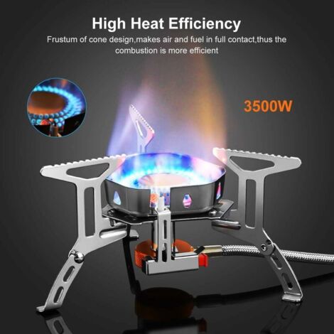 Petit Réchaud à Gaz Camping HUIOP Réchaud à Gaz Pliable 5800 W 3 Brûleurs Allumage Piézo Léger Coupe-vent Pour Camping, Randonnée, Pique-nique Réchaud Camping Gaz Décathlon