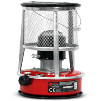 Poele a petrole 9000 BTU/H chauffage petrole en acier inoxydable sans électricité,chauffage d'appoint petrole à 3 mèches,Aucune installation nécessaire Rouge