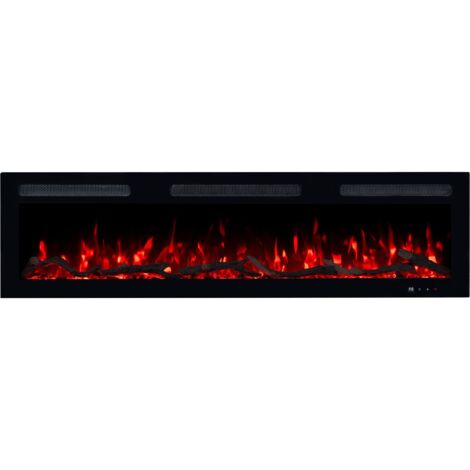 Emotion Flame Monarch 152 - 900/1800 W - Camino elettrico - fuoco premium - da parete e incassabile - 152x13x35 cm - camino LED decorativo con riscaldamento