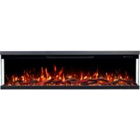 Emotion Flame Unity 127 - 900/1800 W - Chimenea eléctrica de 3 lados - fuego premium - mural o empotrable - 127x19x36 cm - chimenea LED con calefacción
