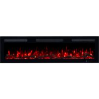 Emotion Flame Monarch 127 - 900/1800 W - Chimenea eléctrica - fuego premium - mural y empotrable - 127x13x35 cm - chimenea decorativa LED con calefacción