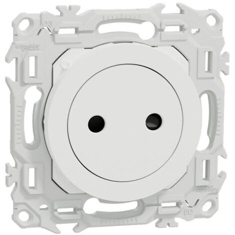 Prise 2P sans terre blanche Odace (S920033)