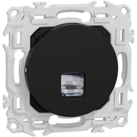 Prise RJ45 - Cat.6A STP grade 3TV - Odace - S940477 - Schneider - Noir onyx