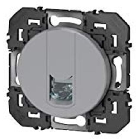 Prise blindée RJ45 cat6 FTP - Blanc ou Alu - Dooxie - Legrand - Aluminium - 600476