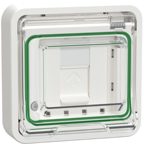 prise rj45 - cat6a - stp - blanc - mureva - schneider electric mur39038