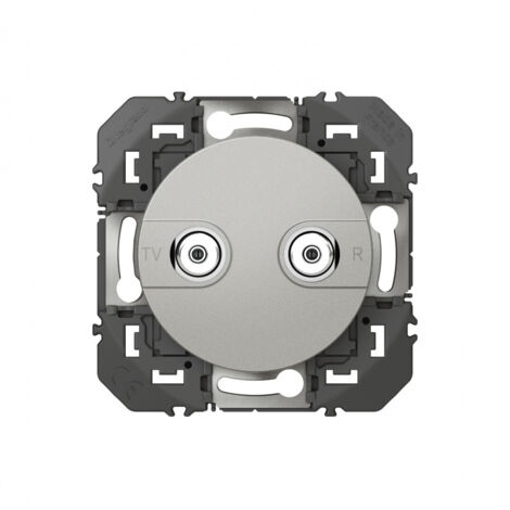 Prise réseau câblé AFORM type F dooxie à étoile blindée finition alu (600457)