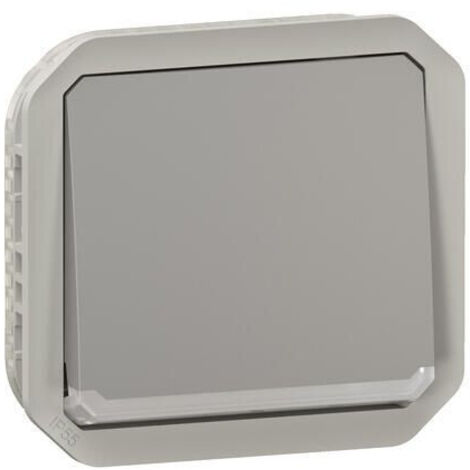 Poussoir NO témoin avec voyant étanche Plexo 10A IP55 IK08 avec enjoliveur finition gris - 069533L - Legrand (1/6)