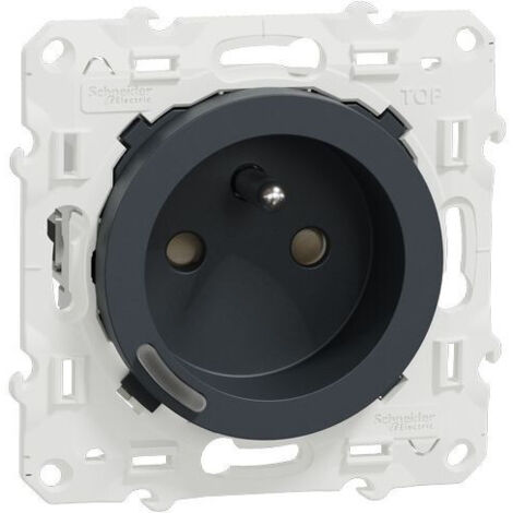 Prise 2P+T connectée - 16 A - Zigbee - Odace - Wiser - S540559 - Schneider - Anthracite (1/3)