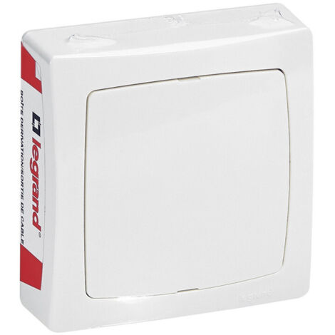 Legrand – Sortie de câble saillie complète ASL – Boîte de dérivation en polycarbonate blanc – Installation facile avec vis fournies – Résistance à l'humidité IP2X