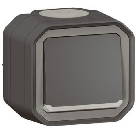 bouton poussoir - no - lumineux - anthracite - saillie - legrand plexo 069782l