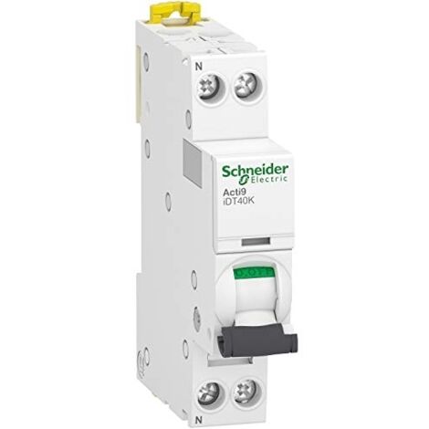 Schneider Electric – Disjoncteur unipolaire 6kA – Courbe C – Intensité 16A – Pour installation sur rail DIN – Protection circuits éclairage