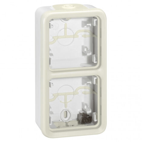 Boîtier saillie à embouts - 2 postes - Verticaux - Blanc - Plexo - 69691 - Legrand