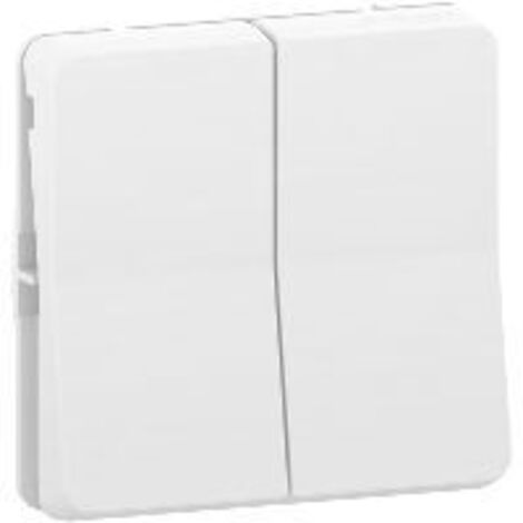 Schneider Electric – Double interrupteur étanche composable – MUR39022 – IP55 – IK08 – Blanc – Pour chantiers humides et espaces confinés