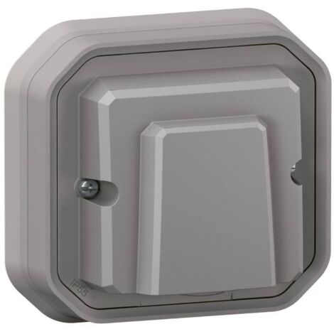 sortie de cable - avec bornier - gris - encastré - legrand plexo 069849l (1/3)