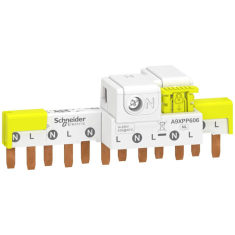 peigne - idt40 - 1p+n - 6 modules - avec connecteur - schneider electric a9xpp606
