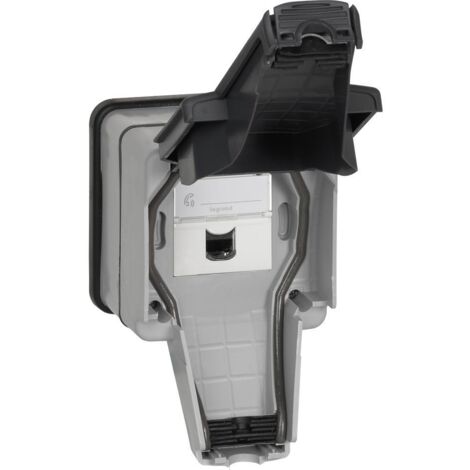 Prise RJ45 étanche catégorie 6 FTP Plexo IP66 complet gris PLEXO LEGRAND 090467