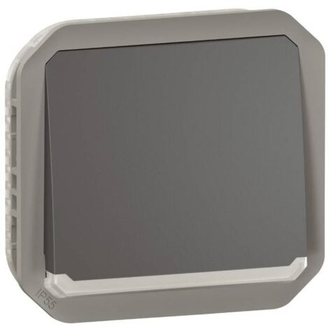 Poussoir NO lumineux - Composable - Anthracite - Plexo - 069813L - Legrand (1/4)