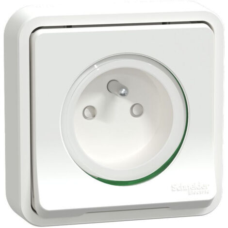 Schneider Electric – Prise de courant complète 2P+T – MUR39036 – Connexion auto – IP55 – IK08 – Blanc – Pour espaces confinés (1/3)