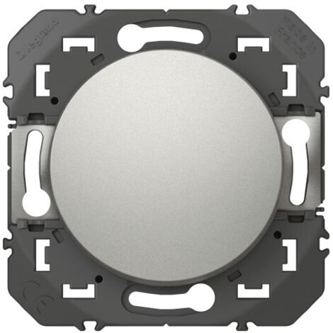 Poussoir Simple - Blanc ou Alu - Dooxie - Legrand - Aluminium - 600104