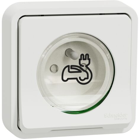 prise de courant renforcée - encastré - mureva sty - blanc - schneider electric mur39011